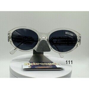 Vintage Y2K Sunglasses NOS 2000s OEM Grey Lens Moschino M3511 Clear Frame